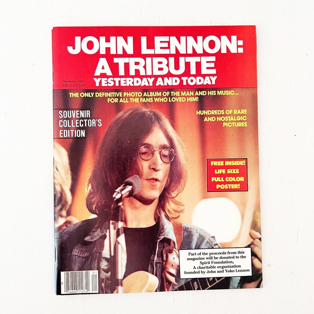 John Lennon A Tribute Magazine Yesterday and‎ Today 1980 Huge Poster Included